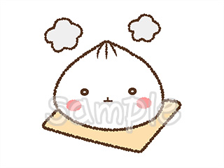 温かい湯気が出ている肉まん