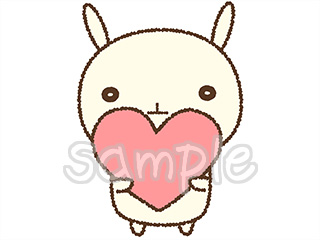 ハートを持っているうさぎのイラスト