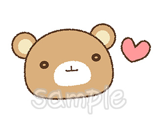ハートマークのクマのイラスト